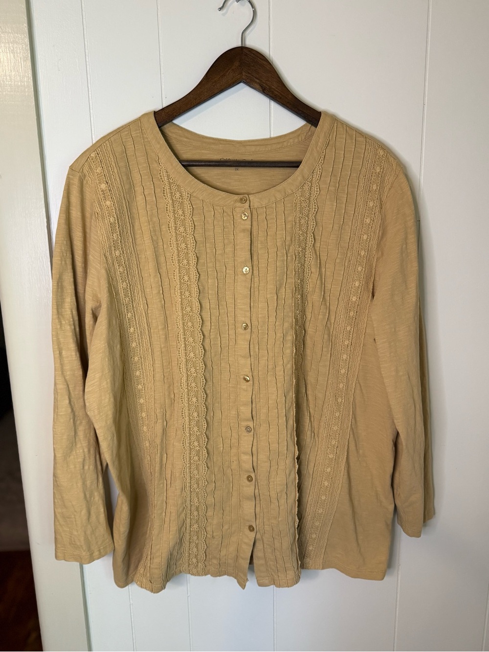 Coldwater Creek Button-Front Lace Top Size 2x